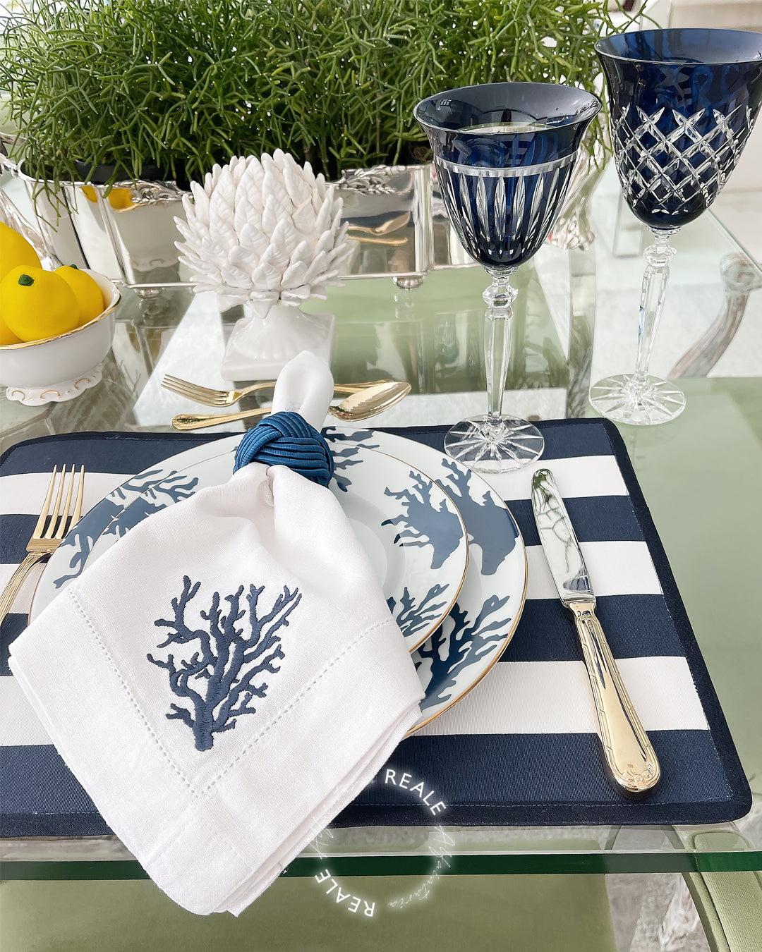 Jogo Americano Listrado Marinho