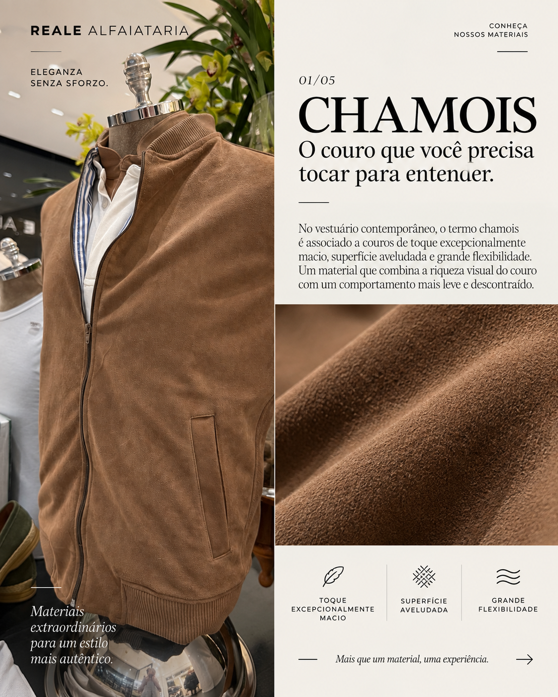Jaqueta “Bomber” Chamois Café