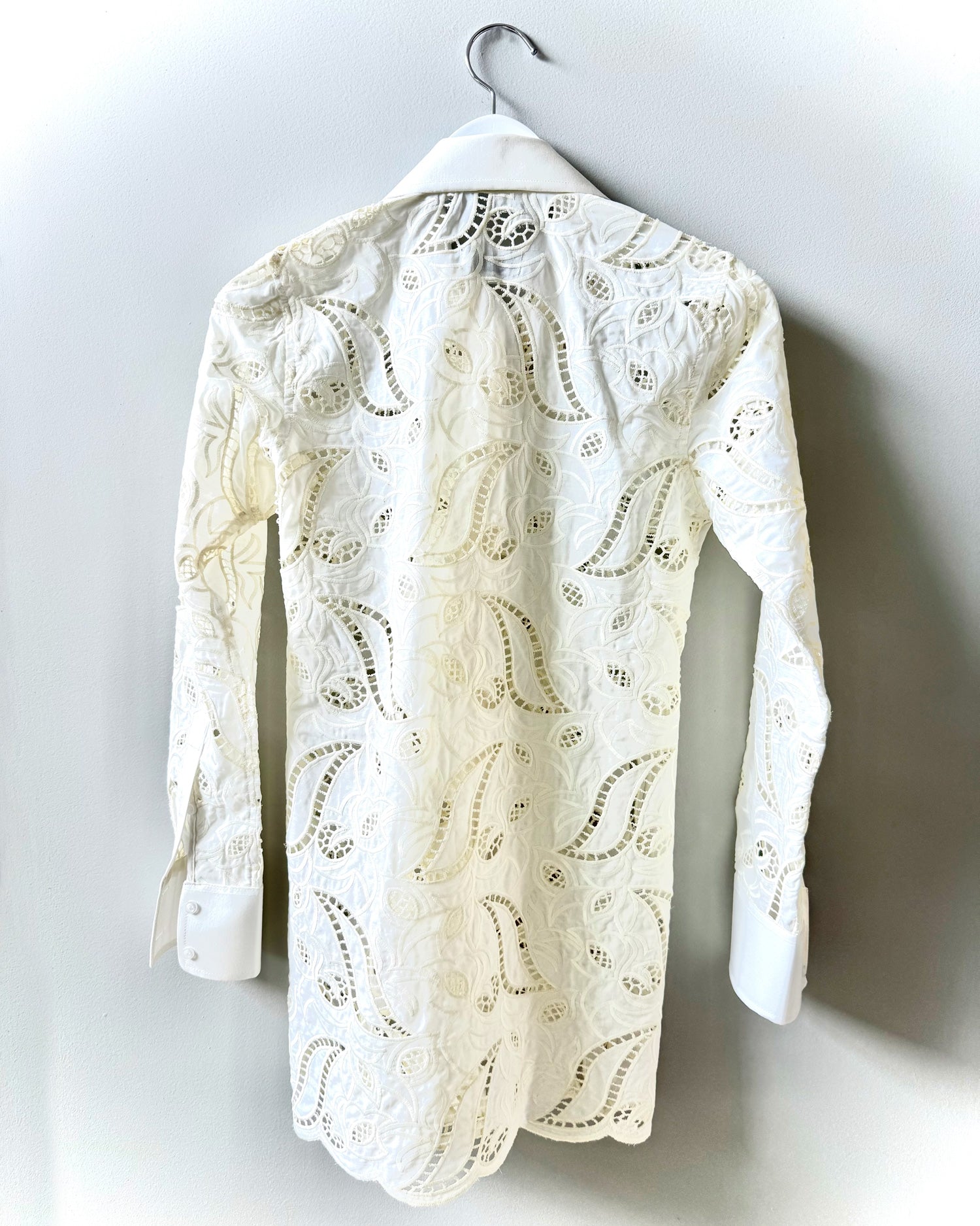 Camisa “Roberta” em Laise Off White