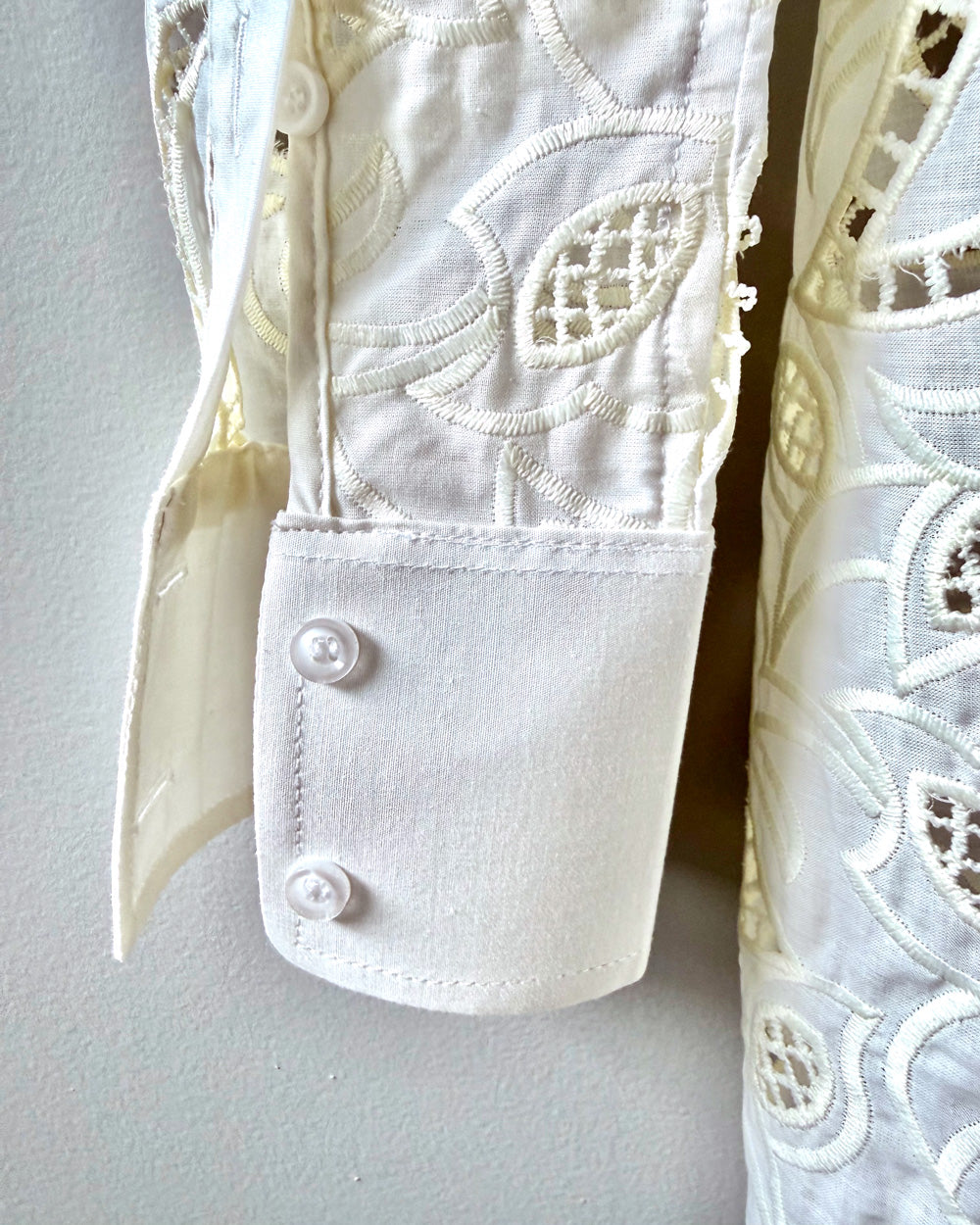 Camisa “Roberta” em Laise Off White