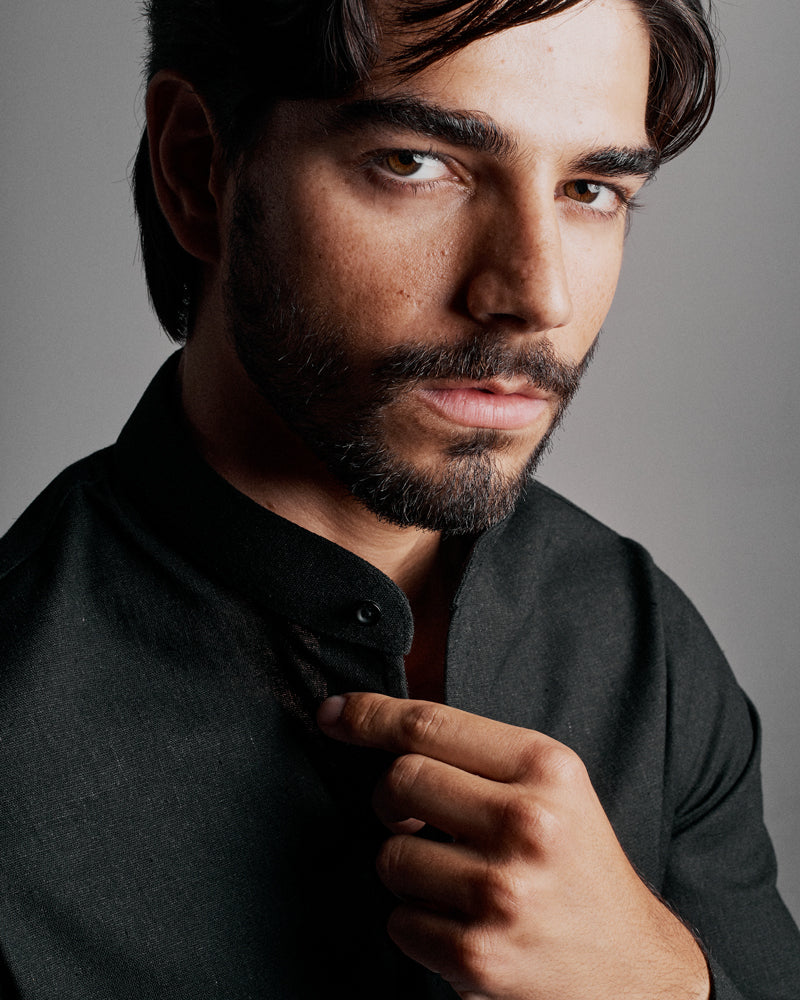 Camisa em Linho Preto
