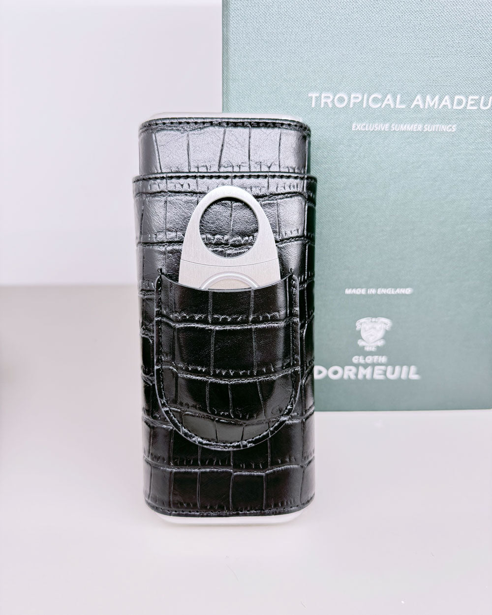Case para Charutos Croco Preto