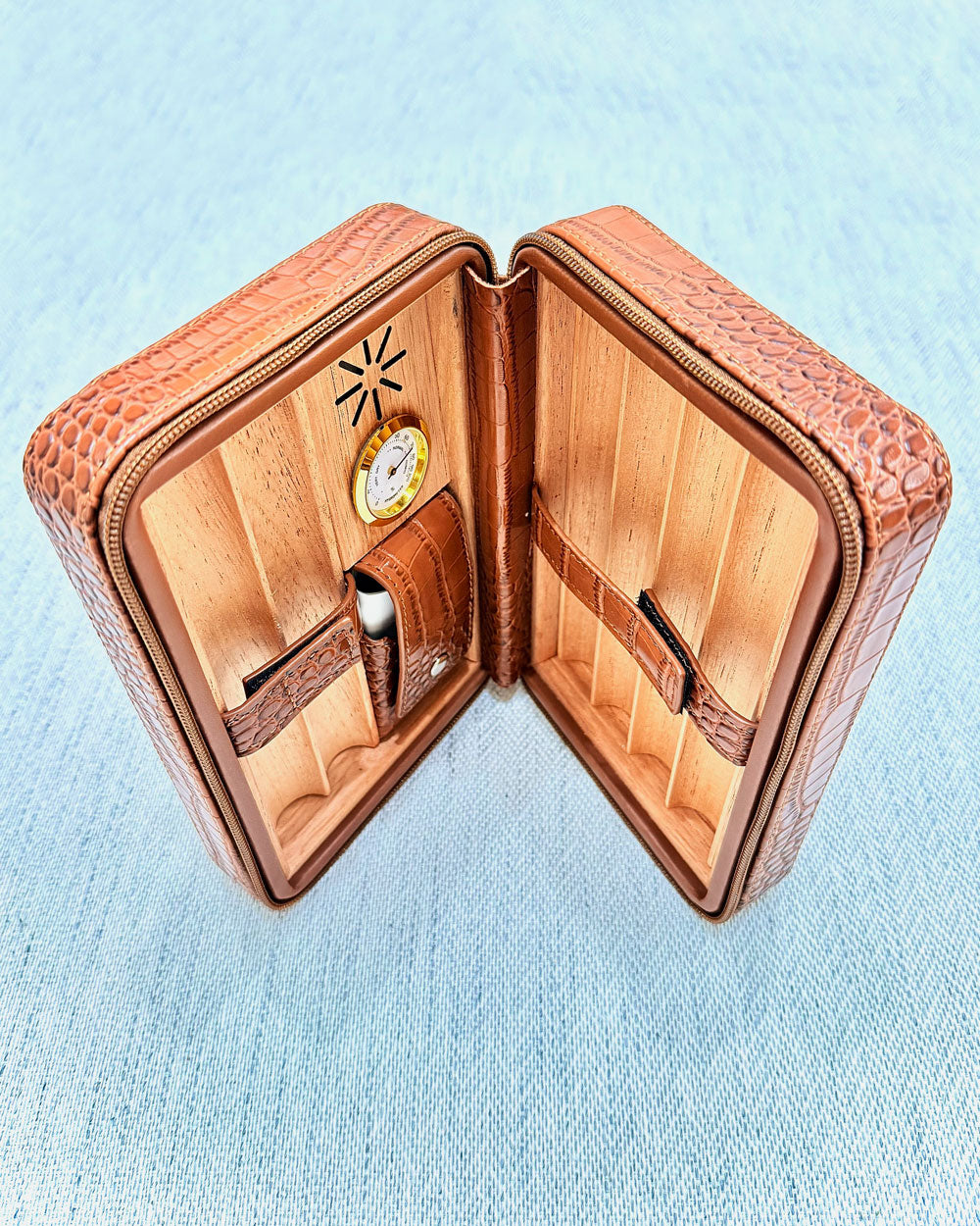 Case Grande para Charutos em Croco Whisky