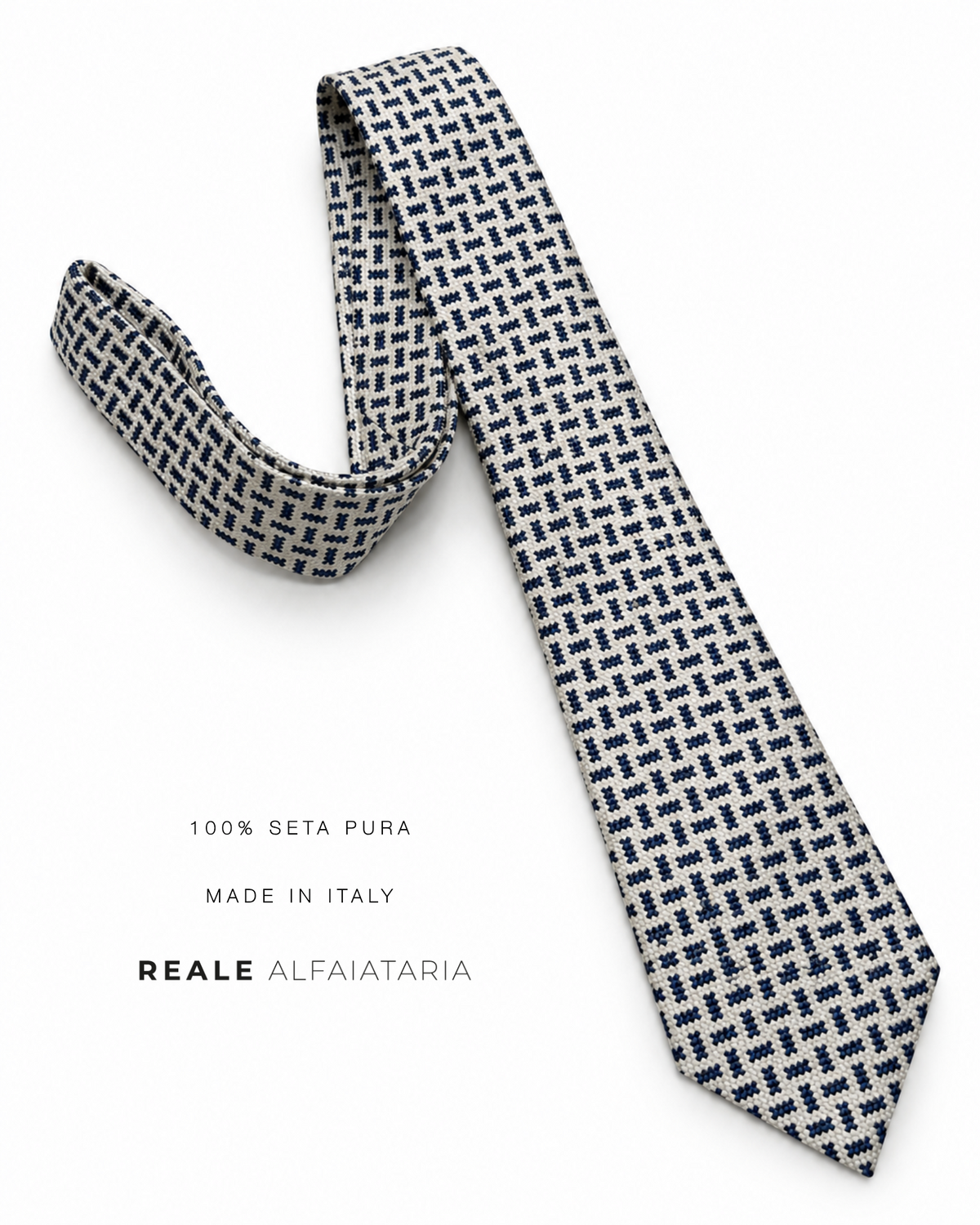 Gravata Tetris Azul e Prata
