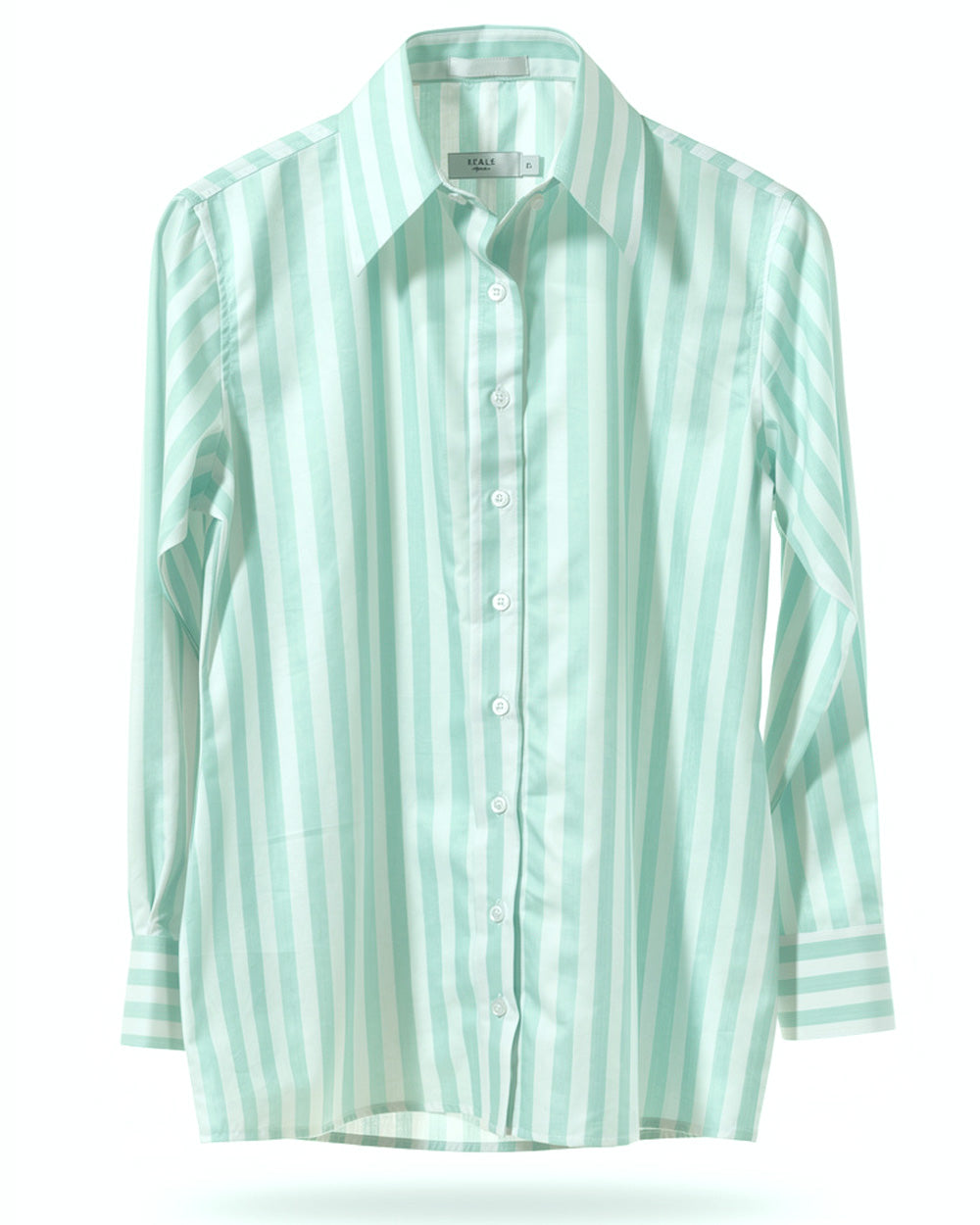 Camisa Feminina Listrada Verde Turqueza