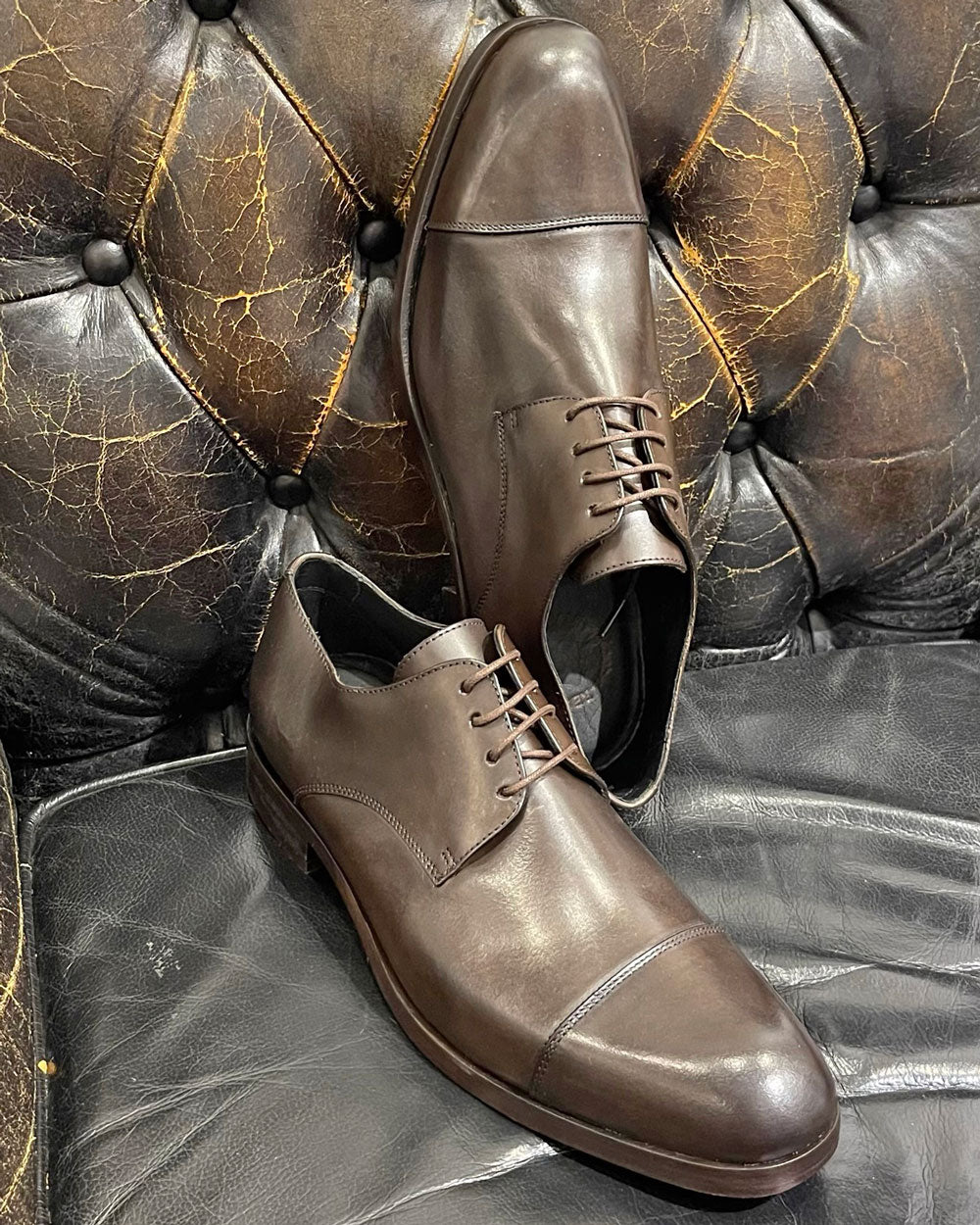 Sapato Social de Amarrar Estilo Derby Café