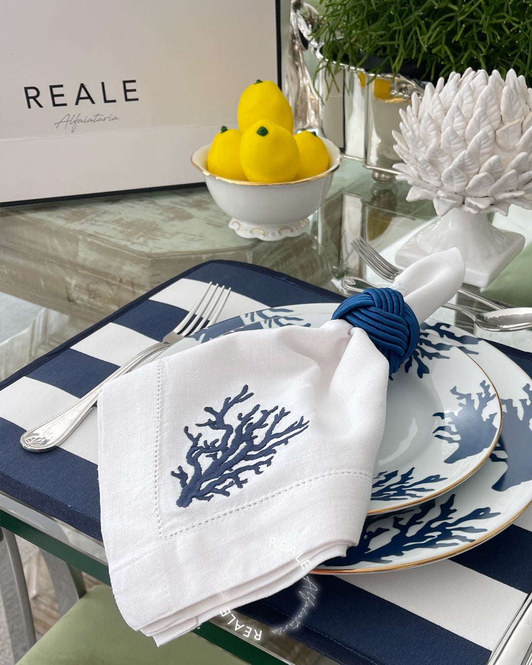 Jogo Americano Listrado Marinho