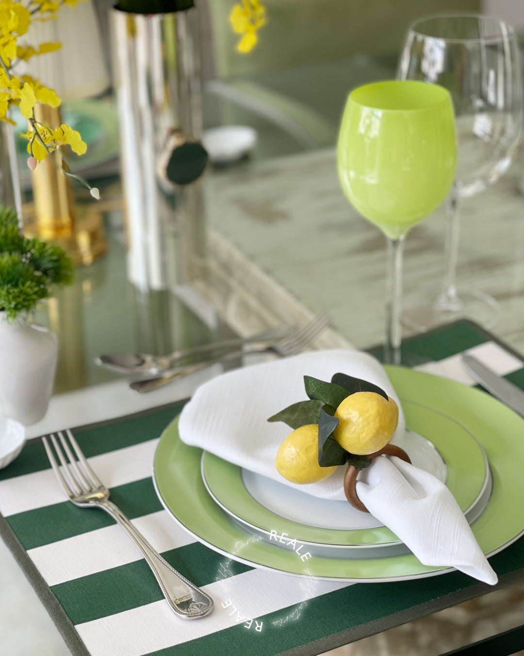 Jogo Americano Listrado Verde