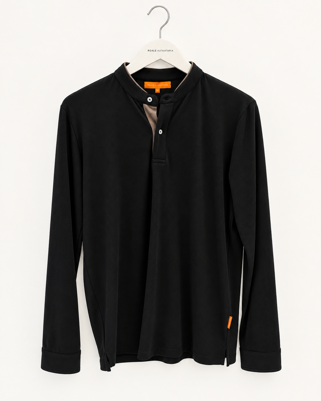Polo Pima Manga Longa Preto