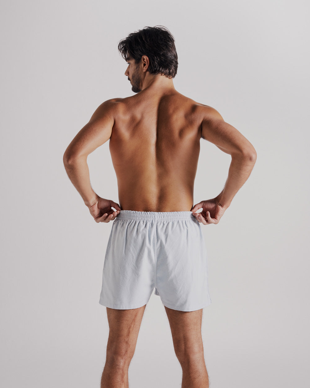 BOXER PIJAMA EM ALGODÃO BRANCO FLANELADO