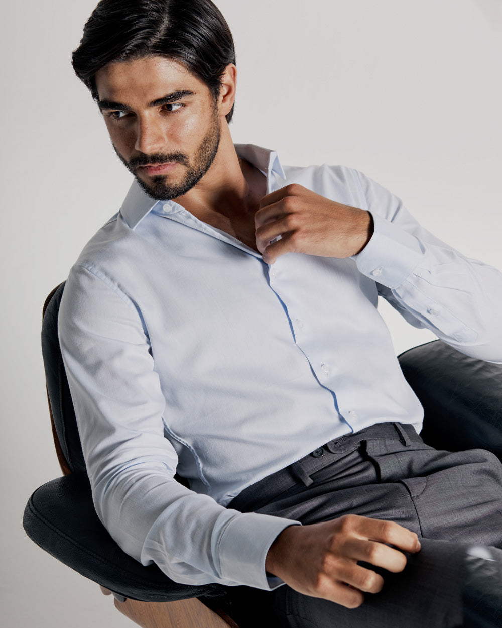 Camisa Social Non Iron Azul Claro