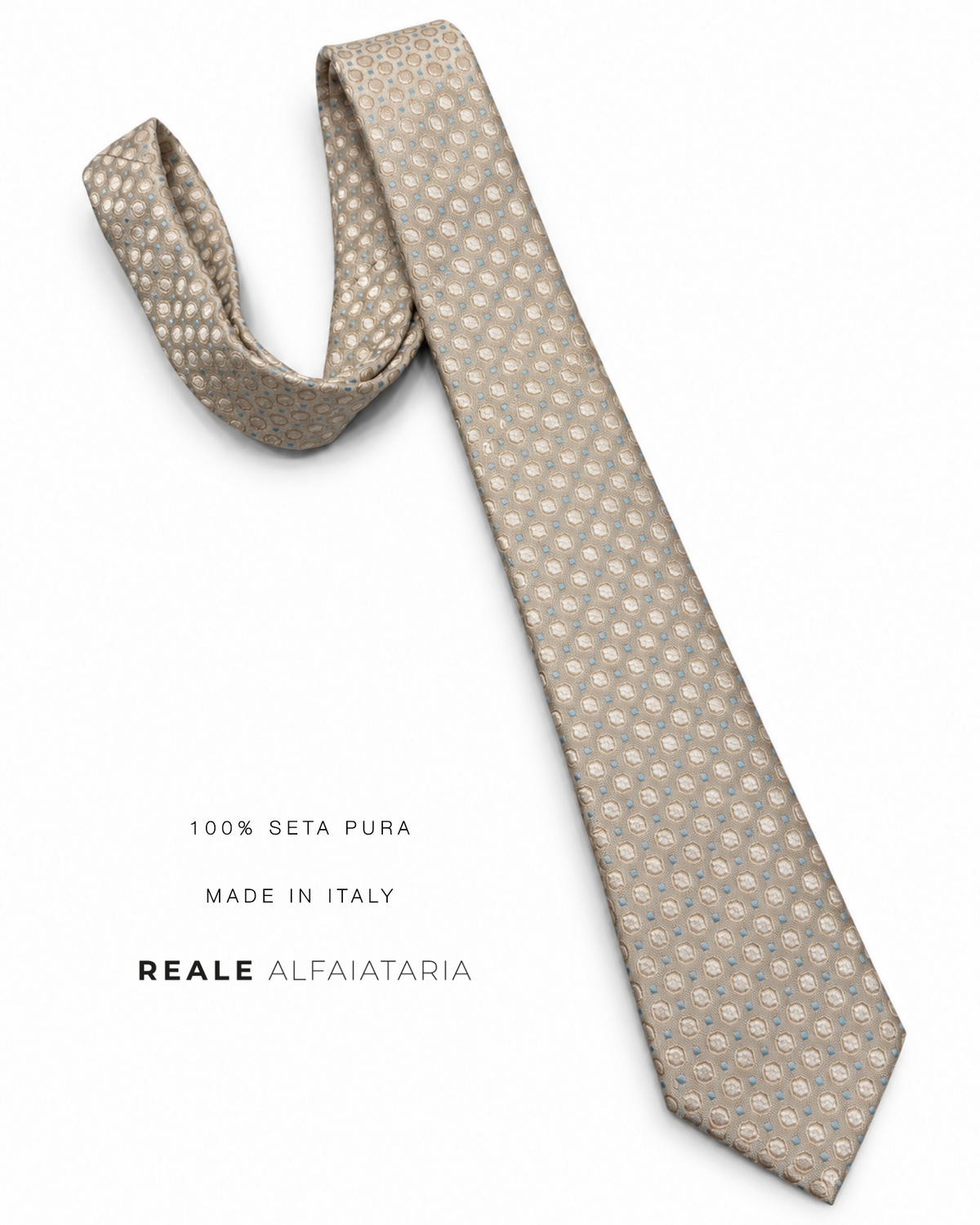Gravata Bege and Blue Dots