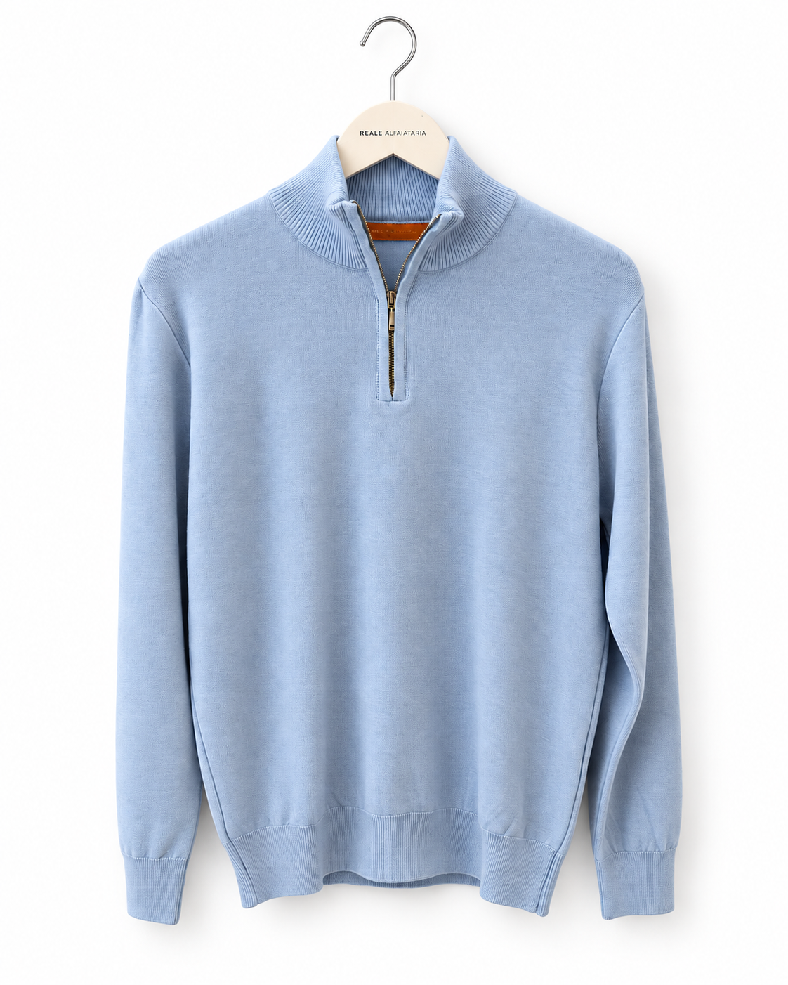 Sweater Semi-Zíper Azul Claro