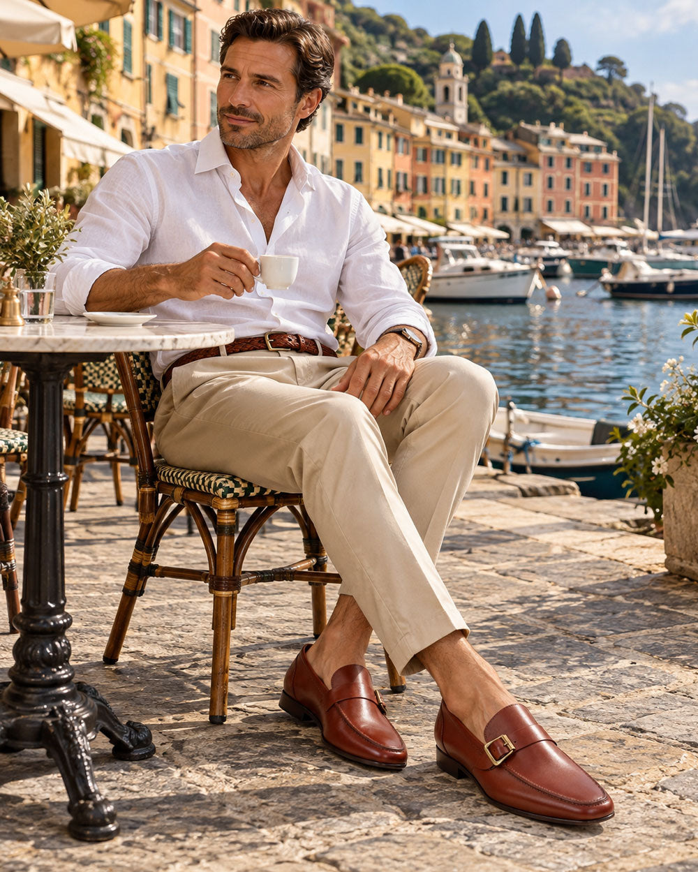 Mocassim "Federico" em Couro com Fivela