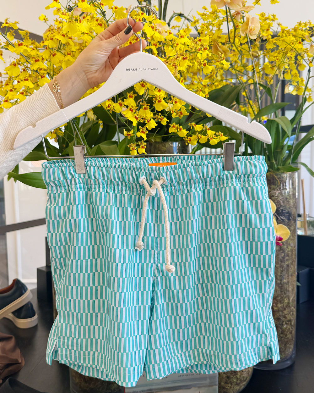 Short "Al Mare" Estampa Tetris Verde Turqueza