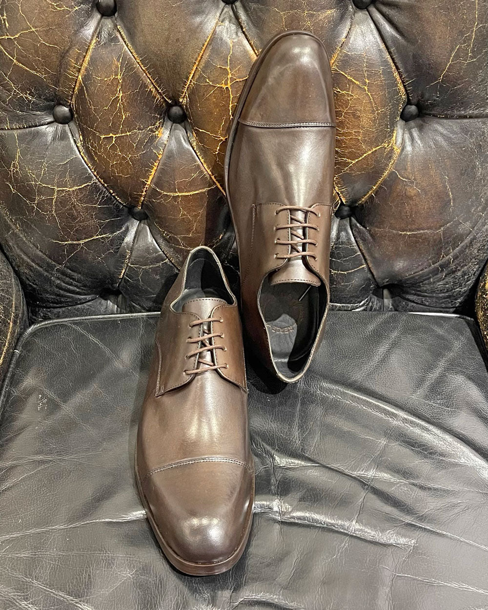 Sapato Social de Amarrar Estilo Derby Café