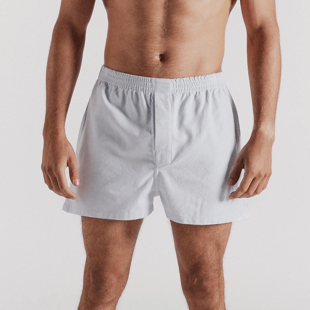 Imagem da Boxer Pijama | 100% Algodão Flanelado | Branco